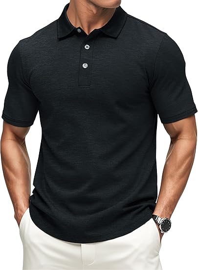 MAGCOMSEN Men's Short-Sleeve Polo,Golf Shirts for Men 3-Button Moisture Wicking,Athletic Outdoor Collared T-Shirt_1a4b9